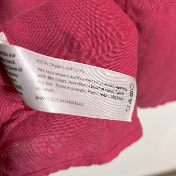 Eileen Fisher hot pink Irish Linen tunic blouse. Size M - Picture 3 of 4